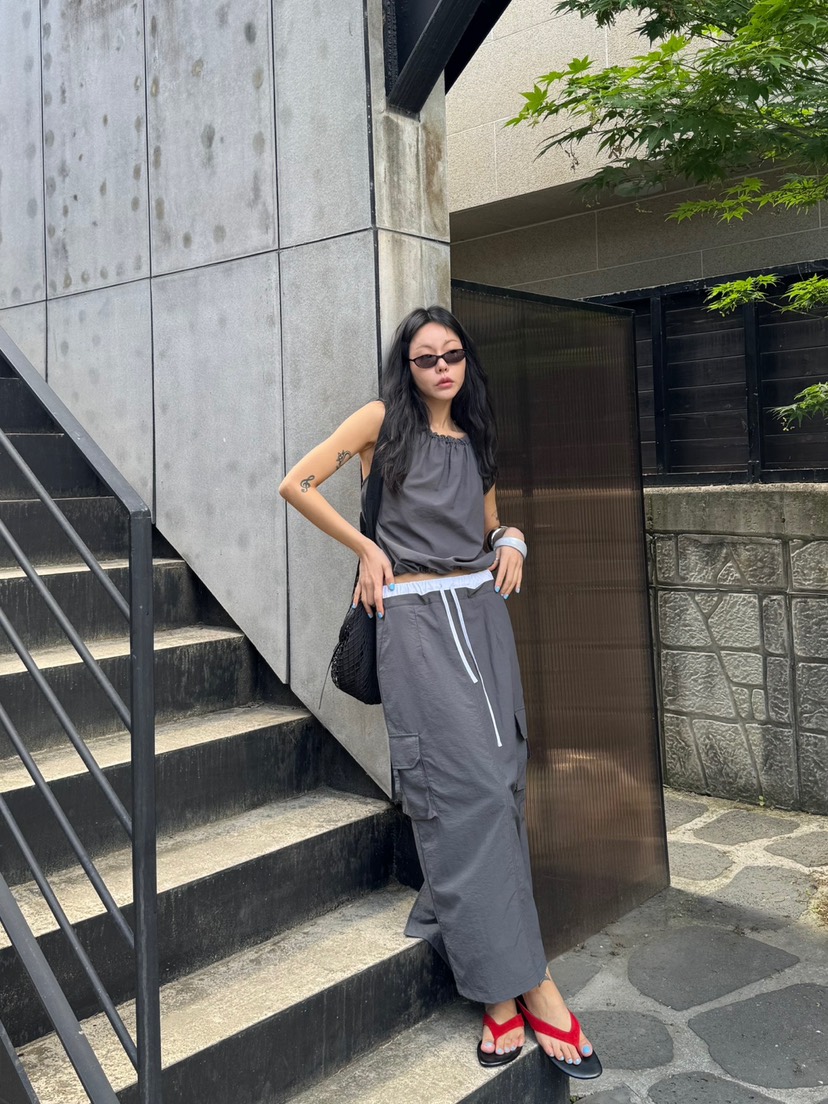LIMLIMLIM韓國東大門代購女裝新品推薦26夏季時尚長裙撞色LIM LIM LIM長裙