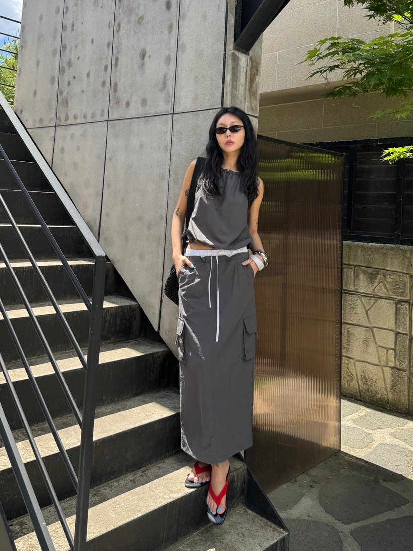 LIMLIMLIM韓國東大門代購女裝新品推薦26夏季時尚長裙撞色LIM LIM LIM長裙