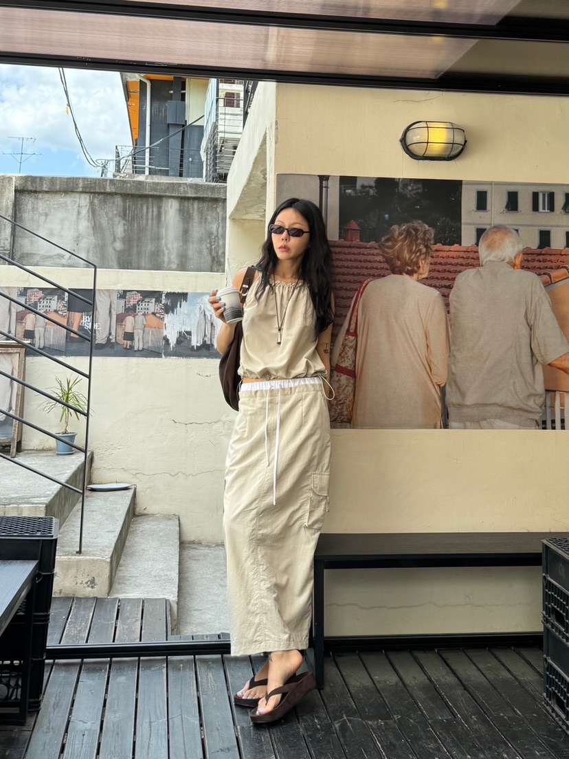 LIMLIMLIM韓國東大門代購女裝新品推薦26夏季時尚長裙撞色LIM LIM LIM長裙