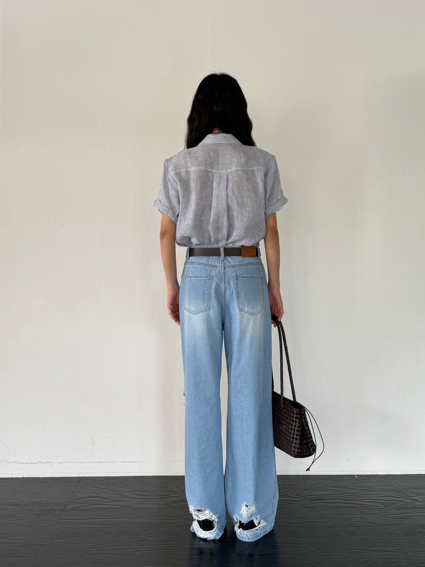 LIMLIMLIM東大門實拍韓國女士新品26夏季休閑襯衫蕾絲衫亞麻LIM LIM LIM襯衫/蕾絲衫