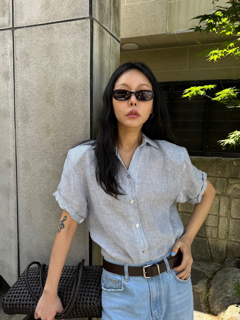 LIMLIMLIM東大門實拍韓國女士新品26夏季休閑襯衫蕾絲衫亞麻LIM LIM LIM襯衫/蕾絲衫