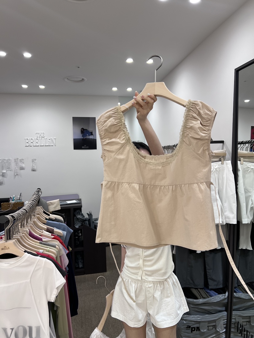 BRELLIN韓國直郵女士新品人氣時尚推薦26夏季26春夏襯衫蕾絲衫BRELLIN襯衫/蕾絲衫
