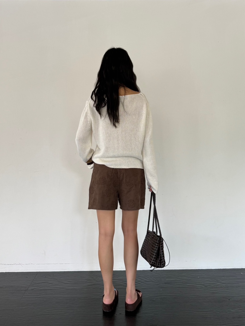 LIMLIMLIM韓國東大門代購女士新品26春夏短褲不含腰帶刺繡LIM LIM LIM短褲