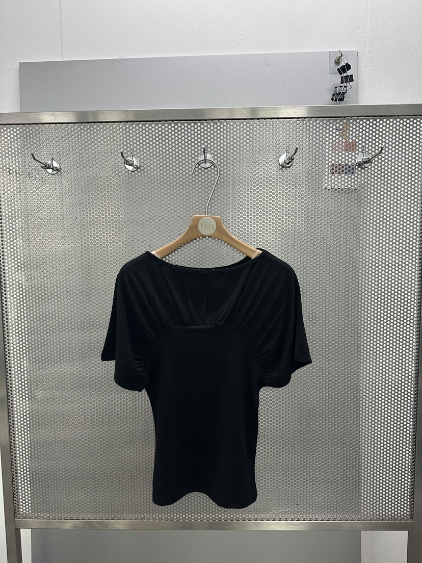HUE/ERIA東大門實拍韓國女裝新品熱賣26春夏職業T恤褶皺HUE/ERIAT恤圖色2