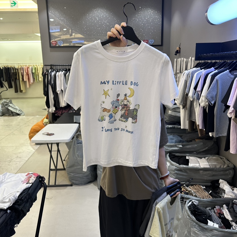 CREDITO韓國直郵實拍女士新品人氣26夏季熱賣職業時尚T恤CREDITOT恤圖色1