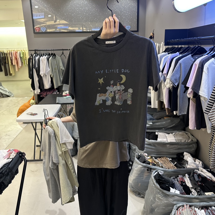 CREDITO韓國直郵實拍女士新品人氣26夏季熱賣職業時尚T恤CREDITOT恤圖色4
