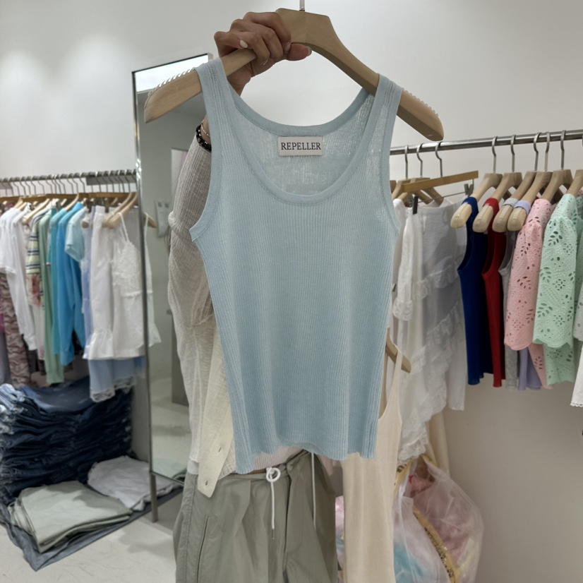 REPELLER韓國東大門直郵女士新品休閑人氣吊帶背心亞麻針織REPELLER吊帶/背心圖色5