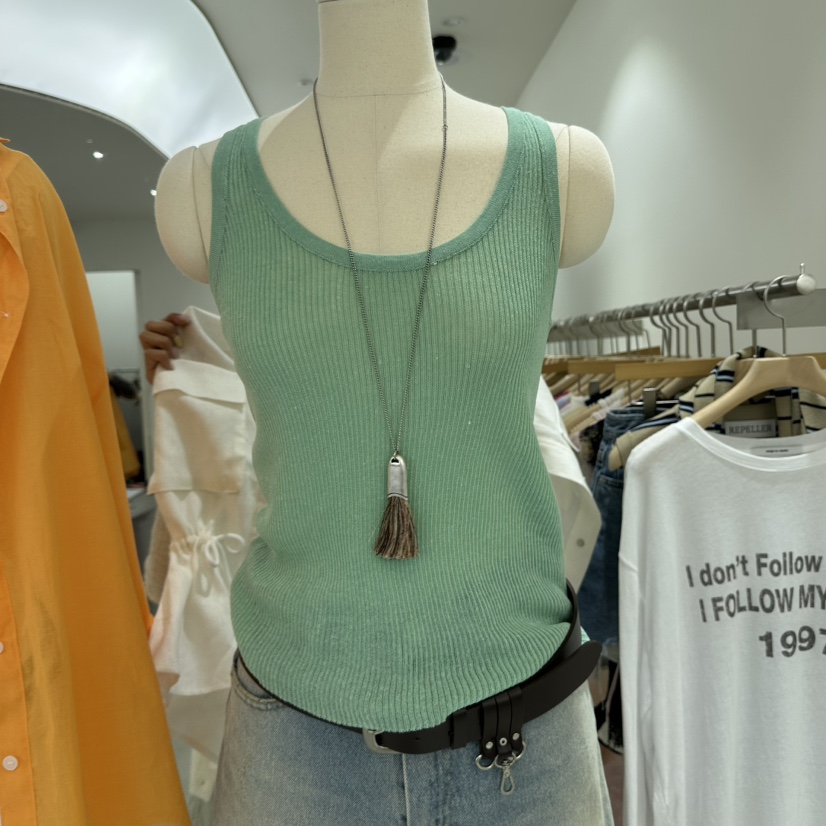 REPELLER韓國東大門直郵女士新品休閑人氣吊帶背心亞麻針織REPELLER吊帶/背心圖色7