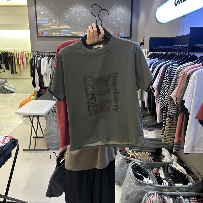 CREDITO韓國代購女士新款時尚休閑26夏季推薦人氣26春夏T恤CREDITOT恤圖色2