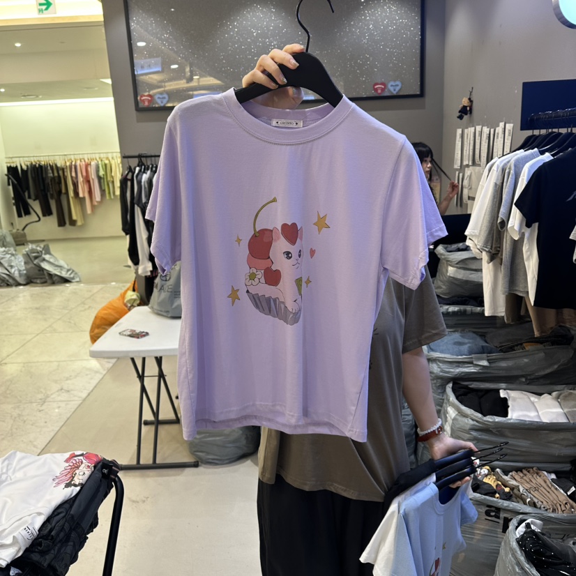 CREDITO韓國直郵女裝新款時尚推薦職業26春夏休閑熱賣T恤CREDITOT恤圖色1