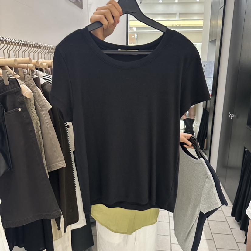 REGULARLY/PLACOR韓國直郵實拍女裝新品時尚職業26夏季T恤REGULARLY/PLACORT恤圖色2黑色