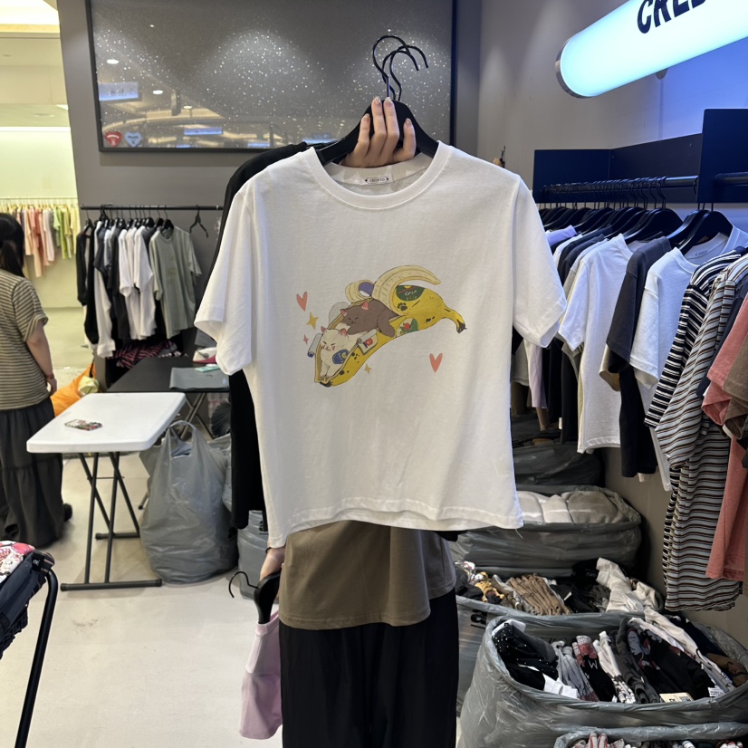 CREDITO韓國直郵女裝新品休閑推薦時尚熱賣26夏季26春夏T恤CREDITOT恤圖色2