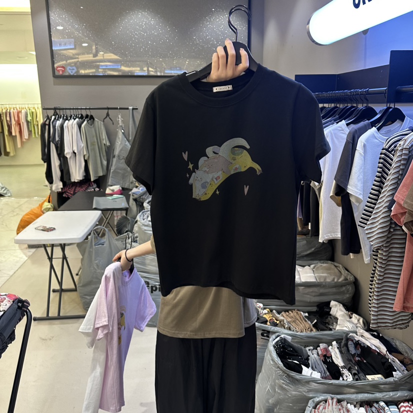 CREDITO韓國直郵女裝新品休閑推薦時尚熱賣26夏季26春夏T恤CREDITOT恤圖色3