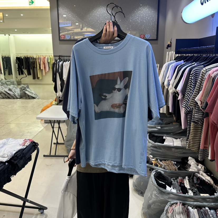 CREDITO韓國直郵女士新品人氣時尚26夏季職業26春夏T恤兔子CREDITOT恤圖色2