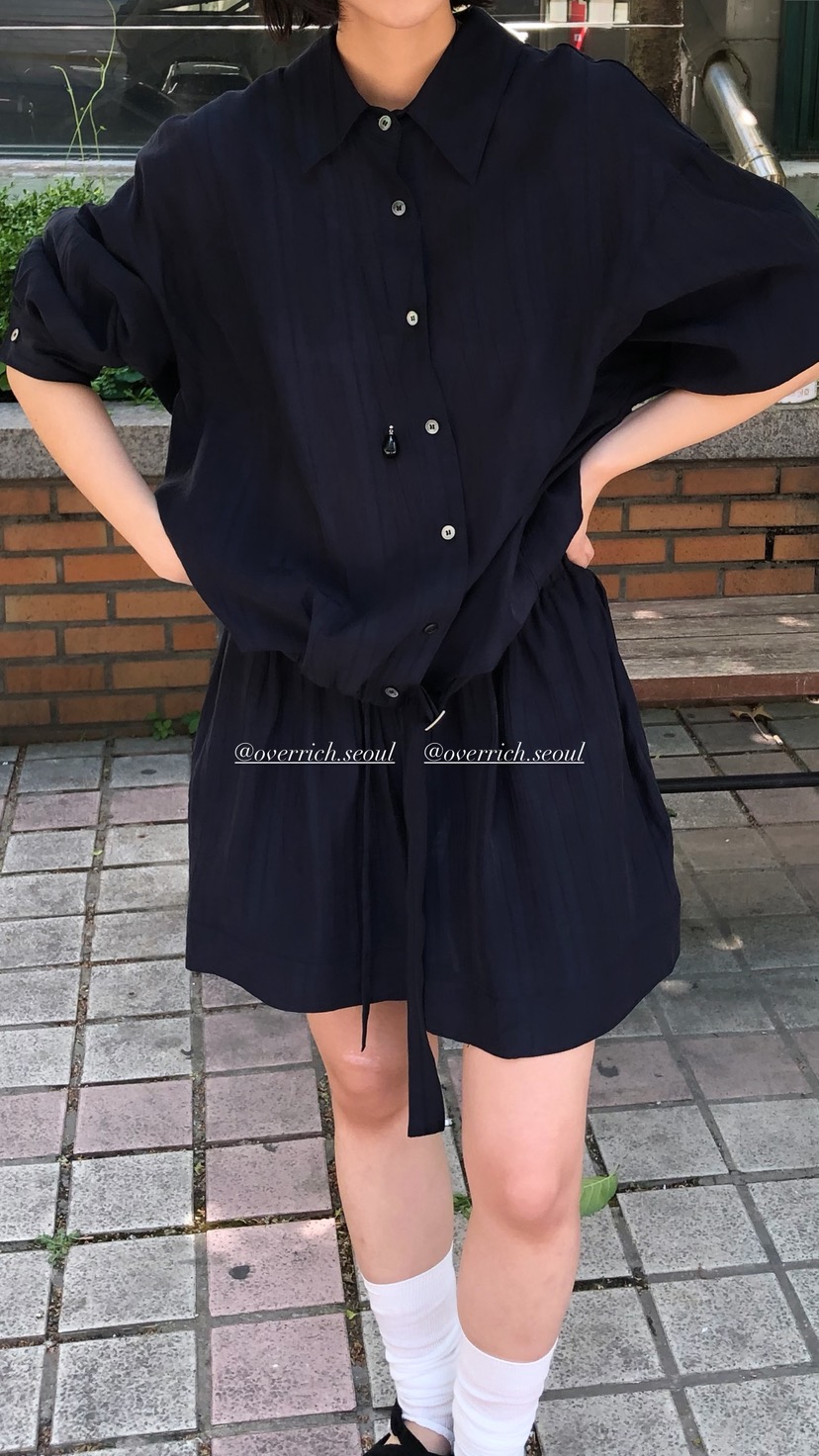 OVER RICH韓國直郵女裝新品26春夏時尚襯衫蕾絲衫含腰帶OVER RICH襯衫/蕾絲衫