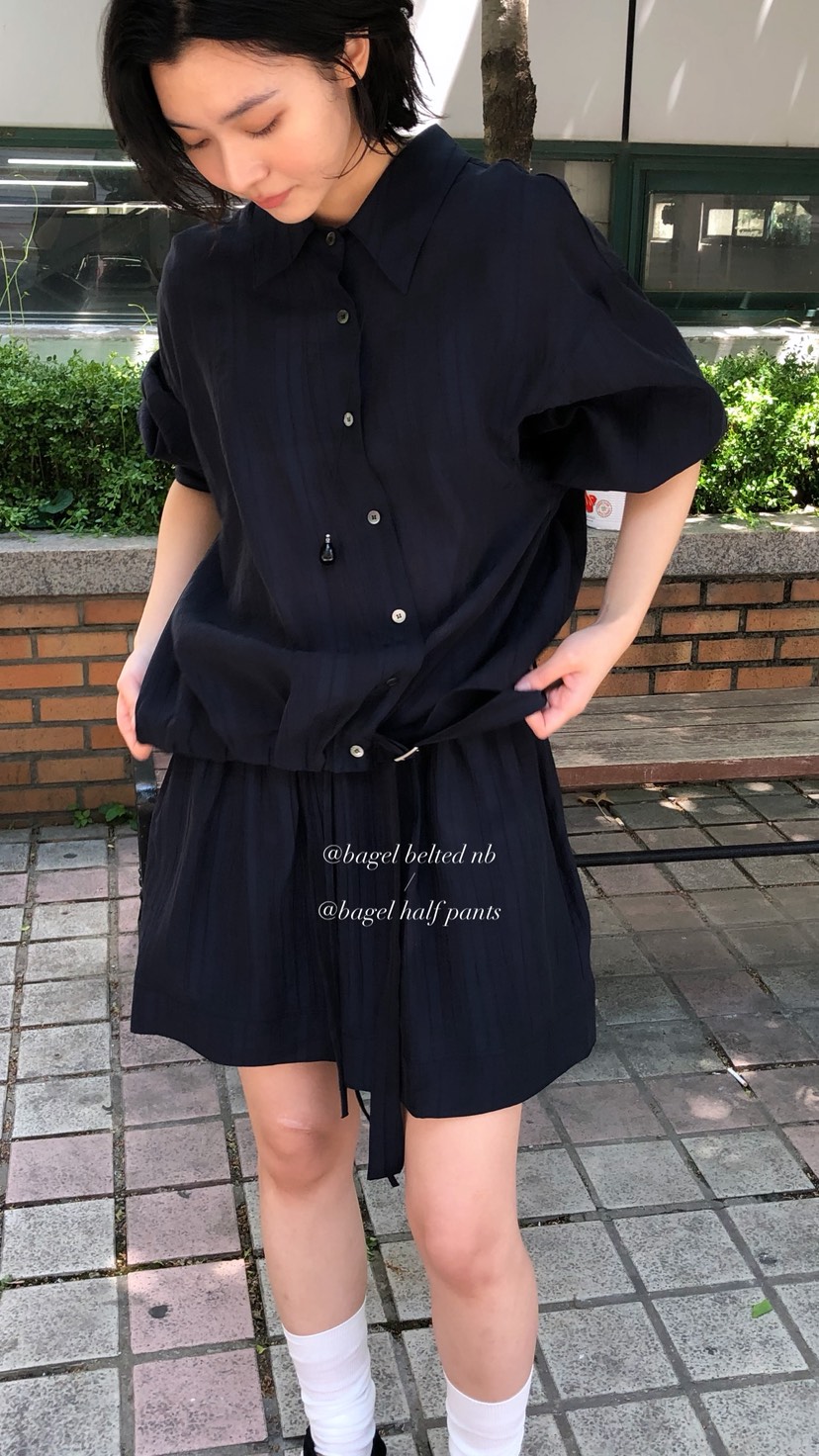 OVER RICH韓國直郵女裝新品26春夏時尚襯衫蕾絲衫含腰帶OVER RICH襯衫/蕾絲衫