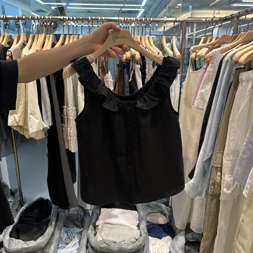 HONG.U東大門實拍韓國女士新品職業休閑襯衫蕾絲衫荷葉邊HONG.U襯衫/蕾絲衫圖色4
