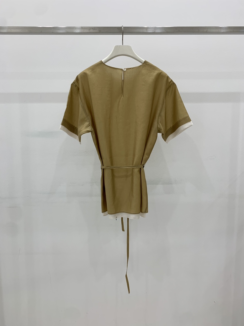 ARVE韓國直郵實拍女士新品26夏季推薦襯衫蕾絲衫含腰繩撞色ARVE襯衫/蕾絲衫