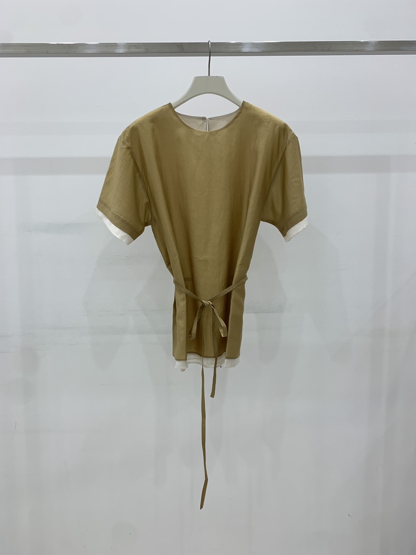 ARVE韓國直郵實拍女士新品26夏季推薦襯衫蕾絲衫含腰繩撞色ARVE襯衫/蕾絲衫圖色1