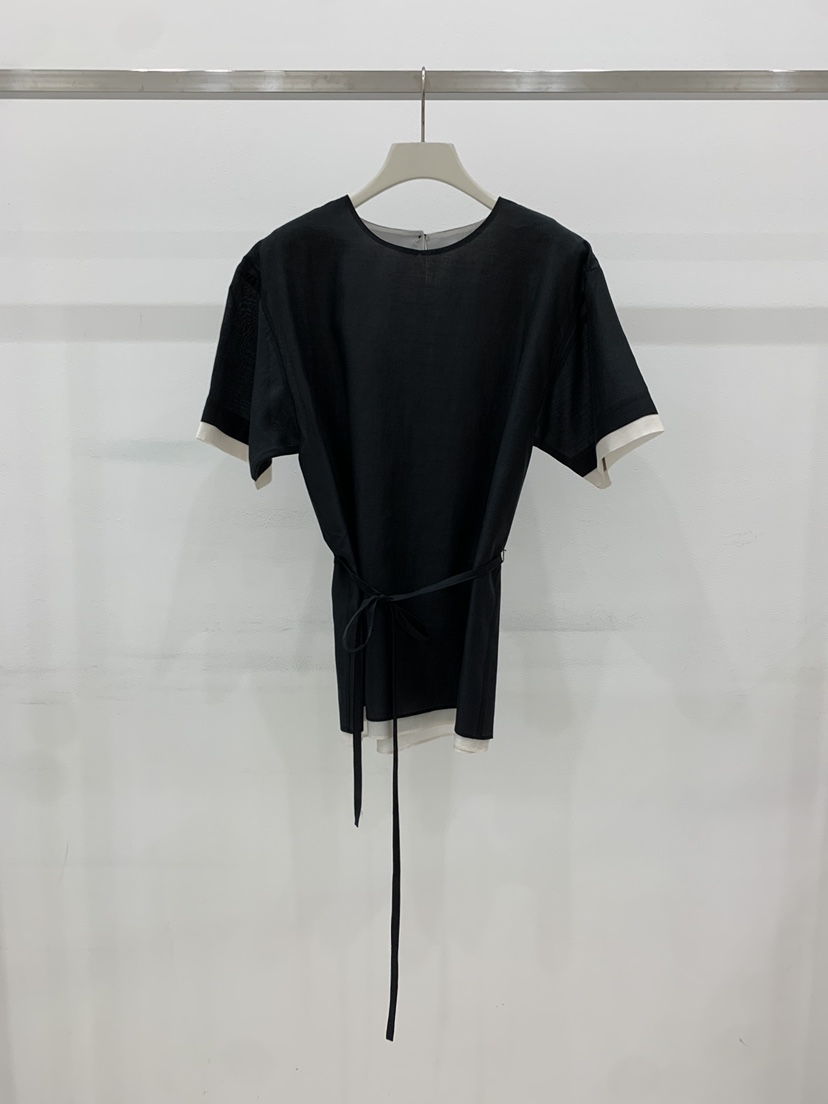 ARVE韓國直郵實拍女士新品26夏季推薦襯衫蕾絲衫含腰繩撞色ARVE襯衫/蕾絲衫圖色2