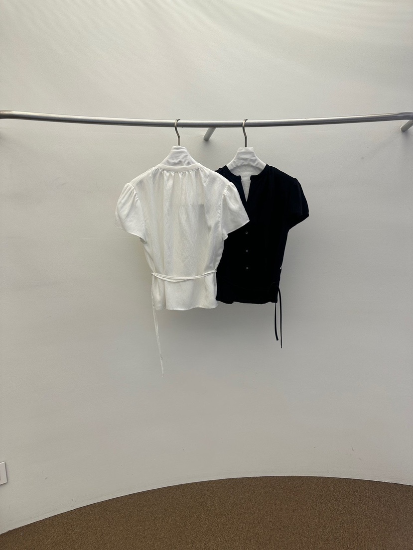 WIDA-P/RENEJ韓國東大門直郵女士新品休閑襯衫蕾絲衫含腰繩WIDA-P/RENEJ襯衫/蕾絲衫