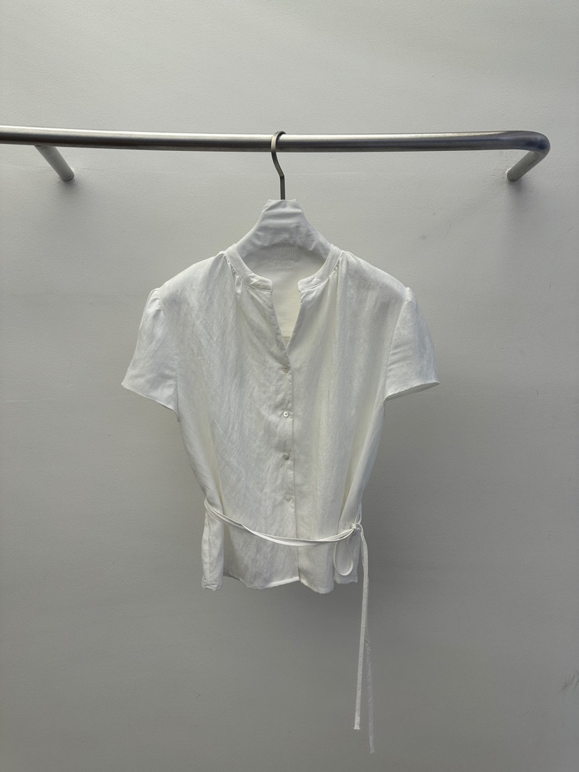 WIDA-P/RENEJ韓國東大門直郵女士新品休閑襯衫蕾絲衫含腰繩WIDA-P/RENEJ襯衫/蕾絲衫圖色1
