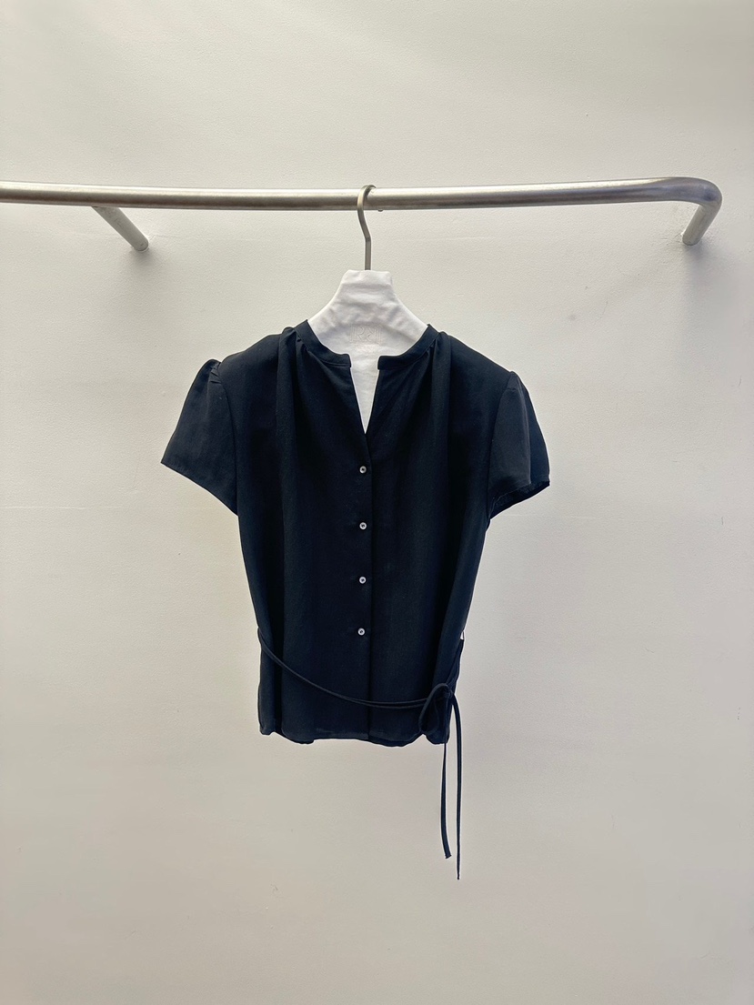 WIDA-P/RENEJ韓國東大門直郵女士新品休閑襯衫蕾絲衫含腰繩WIDA-P/RENEJ襯衫/蕾絲衫圖色2