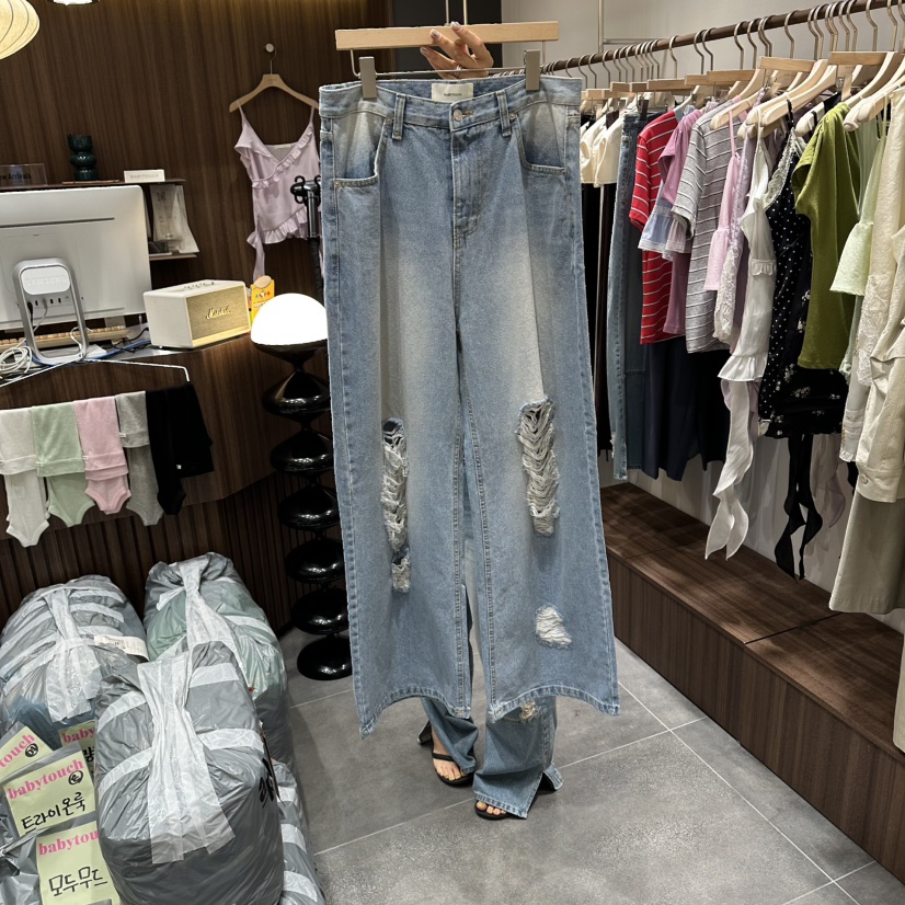 BABYTOUCH韓國直郵女士新品26春夏26夏季人氣時尚休閑牛仔褲BABYTOUCH牛仔褲圖色1