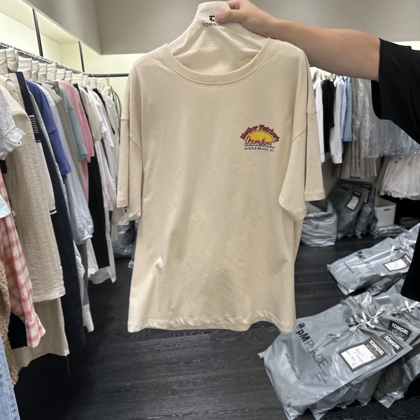 TOMGIRL韓國直郵實拍女士新品熱賣26春夏人氣26夏季職業T恤TOMGIRLT恤圖色1