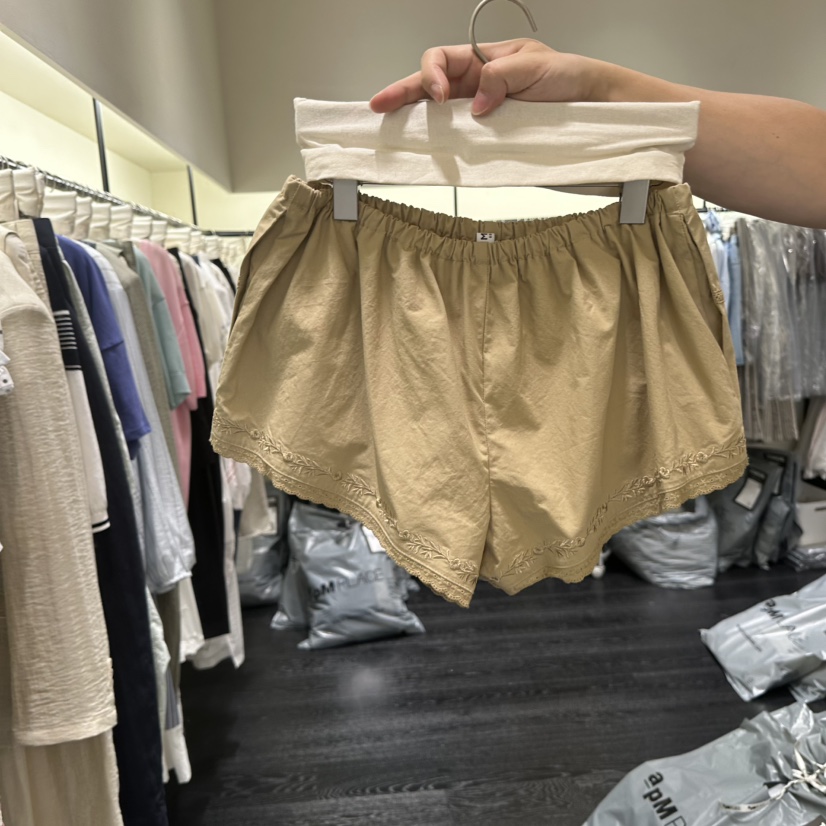 TOMGIRL韓國直郵女士新品26夏季人氣熱賣職業休閑短褲刺繡TOMGIRL短褲