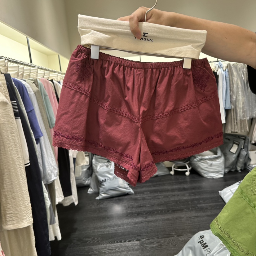 TOMGIRL韓國直郵女士新品26夏季人氣熱賣職業休閑短褲刺繡TOMGIRL短褲圖色3