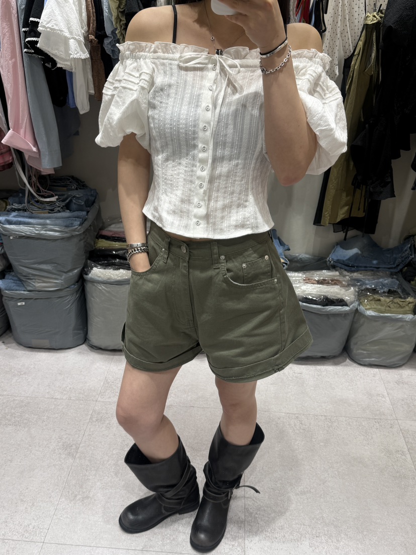 SHIRRING東大門實拍韓國女裝新款休閑熱賣職業襯衫蕾絲衫SHIRRING襯衫/蕾絲衫