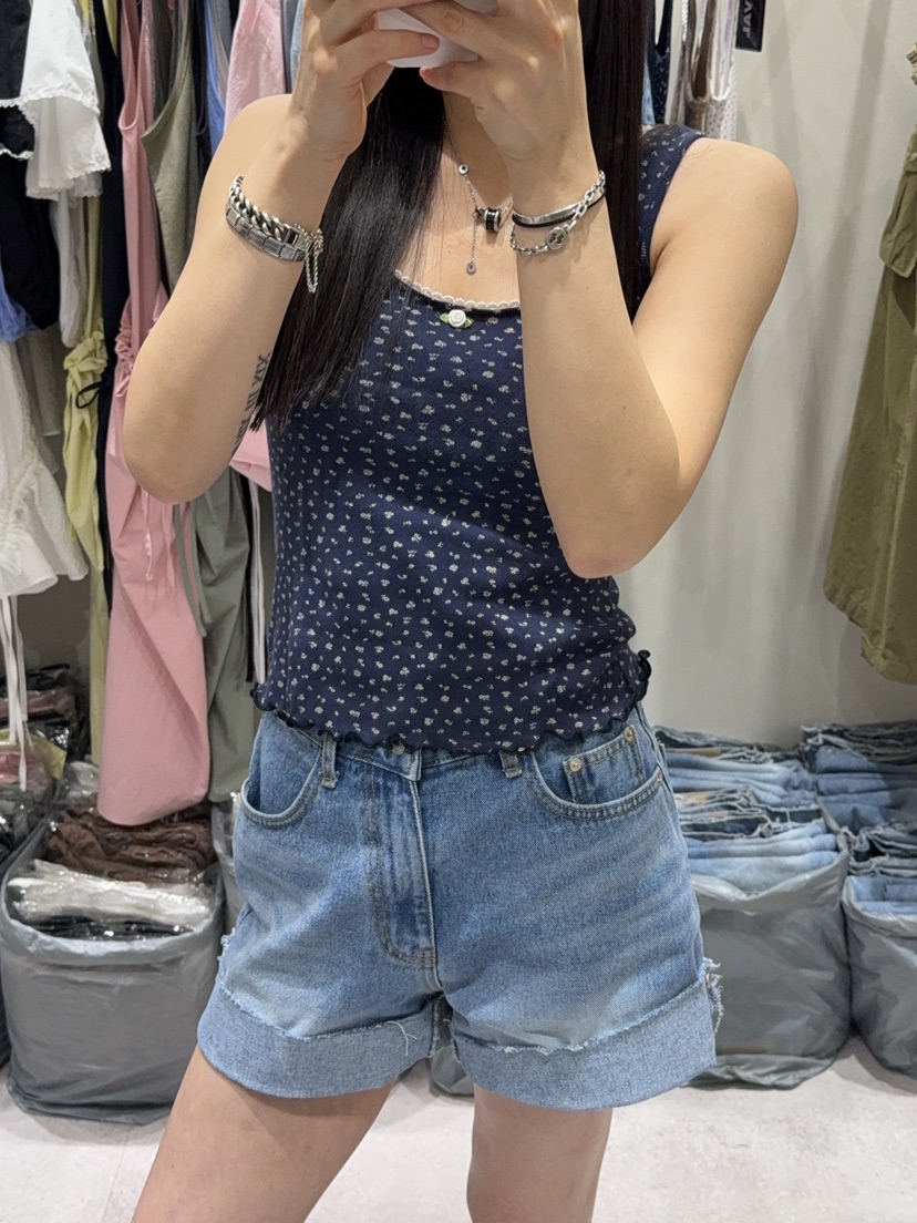 SHIRRING韓國直郵實拍女士新品26春夏人氣時尚26夏季吊帶背心SHIRRING吊帶/背心