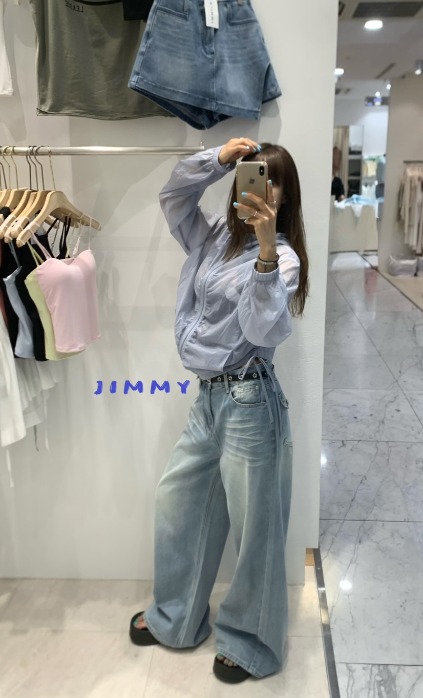 JIMMY韓國直郵女裝新品推薦人氣職業26夏季時尚牛仔褲奶油色JIMMY/REMAKE牛仔褲