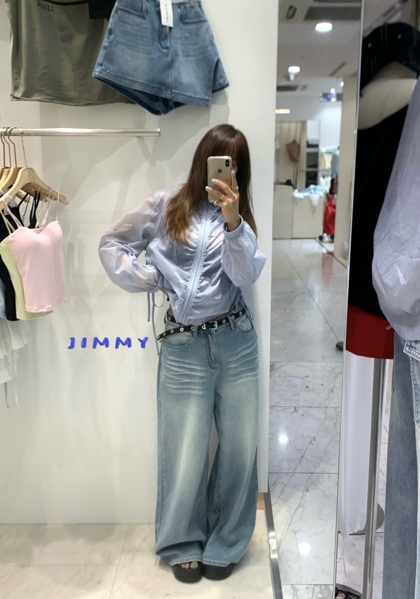 JIMMY韓國直郵女裝新品推薦人氣職業26夏季時尚牛仔褲奶油色JIMMY/REMAKE牛仔褲