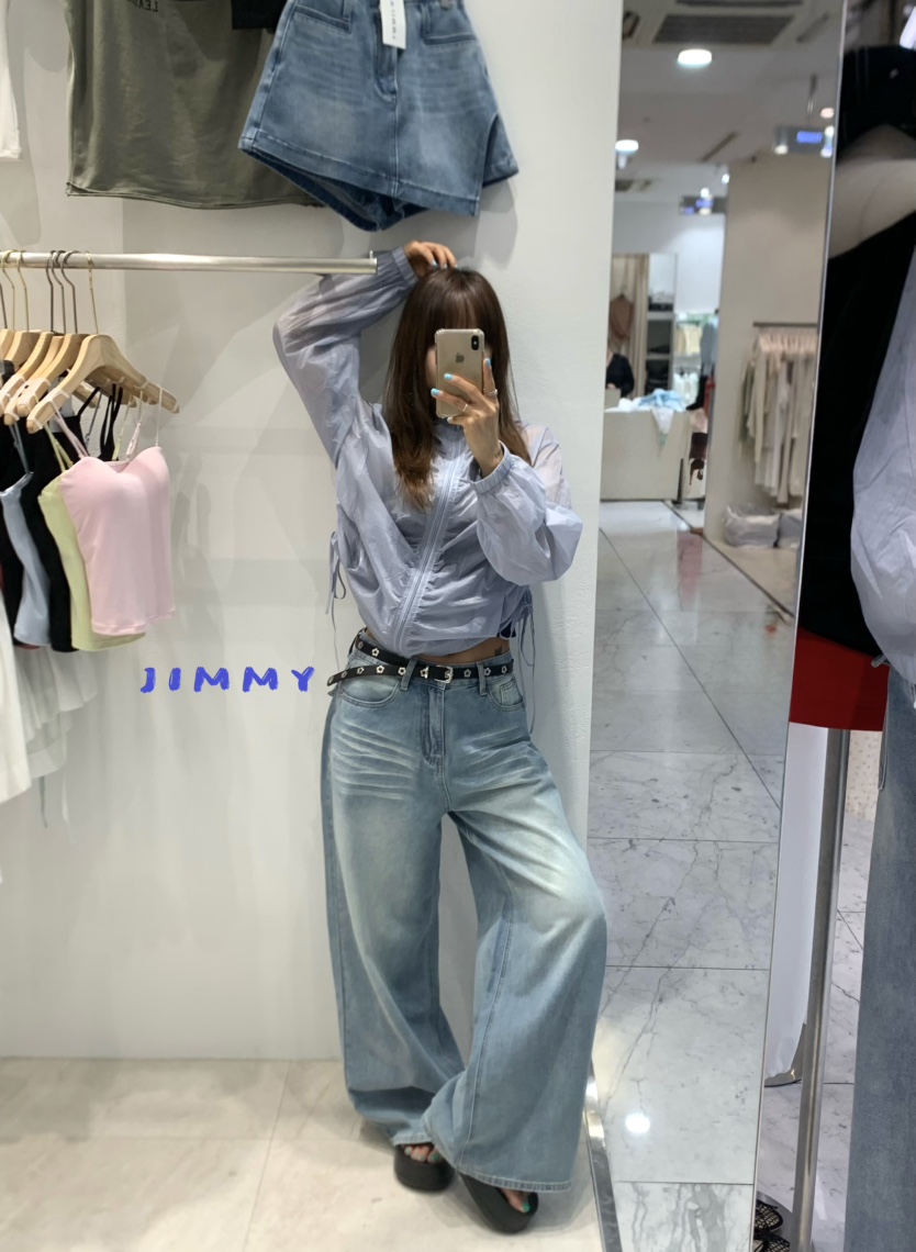 JIMMY韓國直郵女裝新品推薦人氣職業26夏季時尚牛仔褲奶油色JIMMY/REMAKE牛仔褲