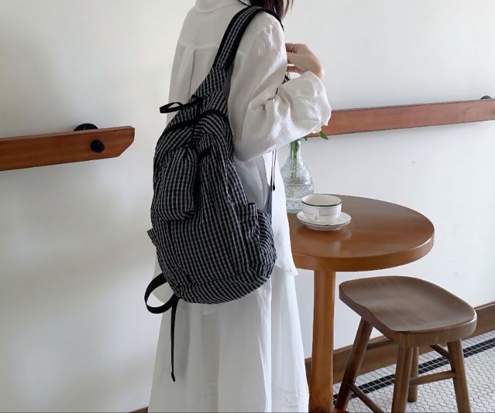 TROUVAILLE東大門實拍韓國女裝新品26春夏推薦休閑雙肩背包TROUVAILLE雙肩背包