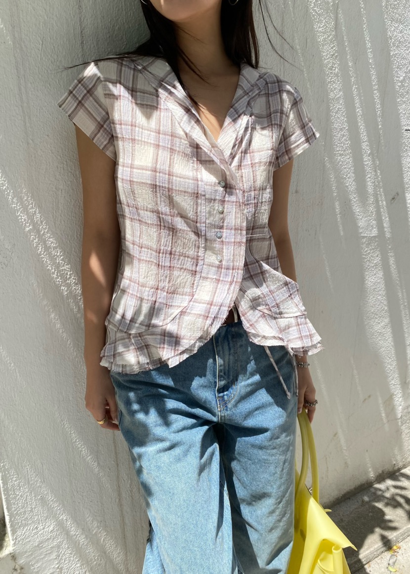 OUPPT韓國直郵實拍女裝新款人氣休閑熱賣26春夏襯衫蕾絲衫OUPPT襯衫/蕾絲衫