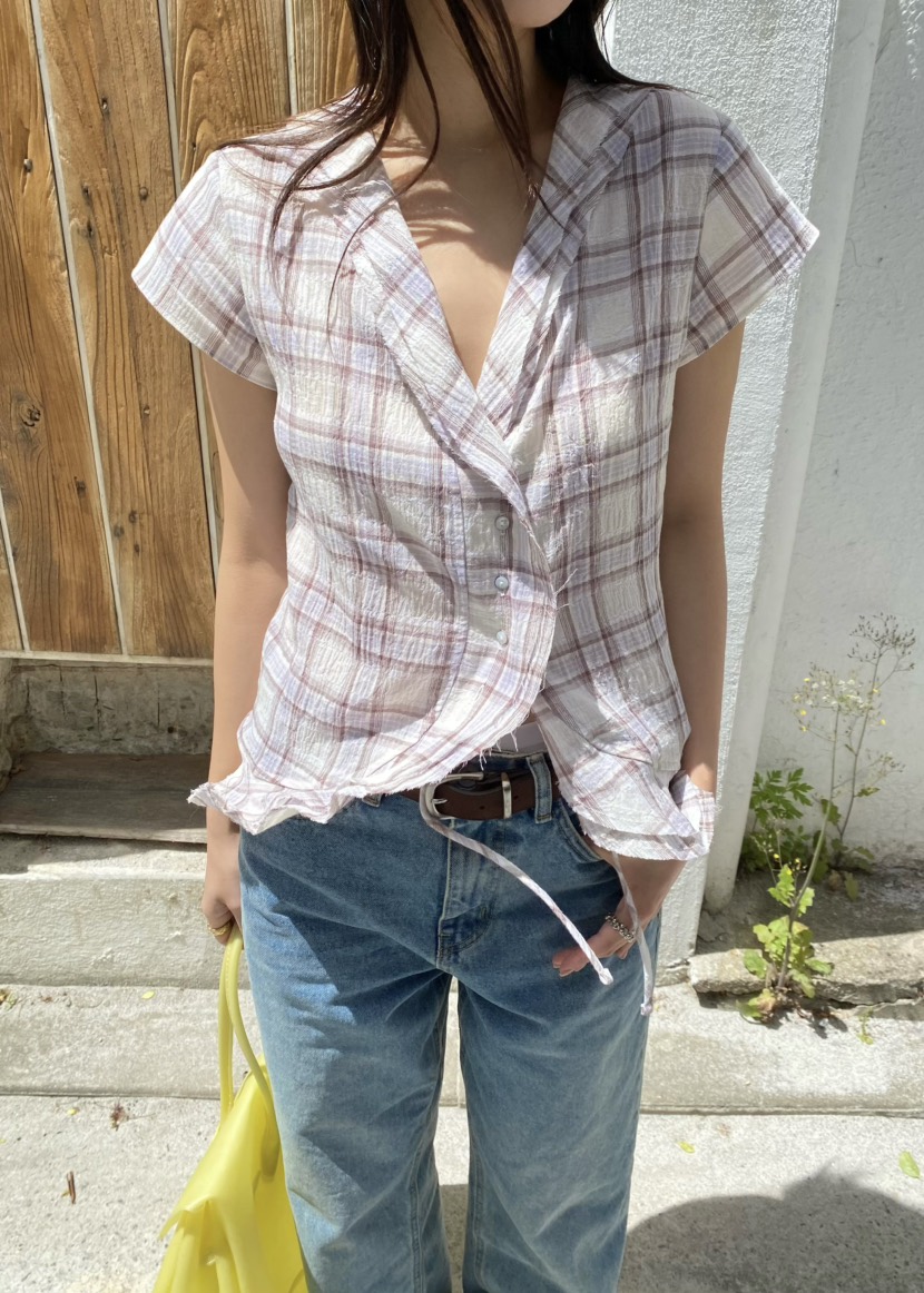 OUPPT韓國直郵實拍女裝新款人氣休閑熱賣26春夏襯衫蕾絲衫OUPPT襯衫/蕾絲衫圖色2