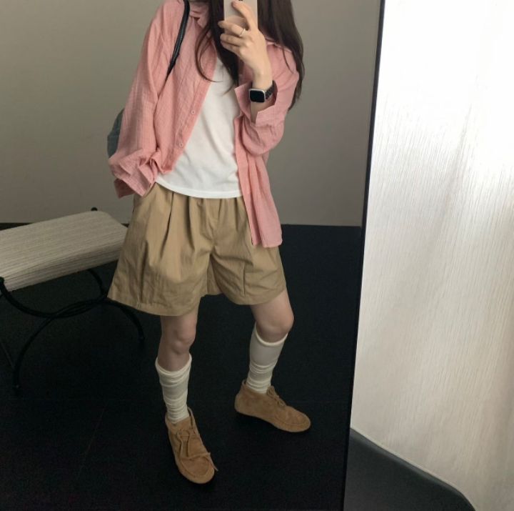 STAY HERE韓國東大門代購女裝新款26春夏休閑襯衫蕾絲衫STAY HERE襯衫/蕾絲衫