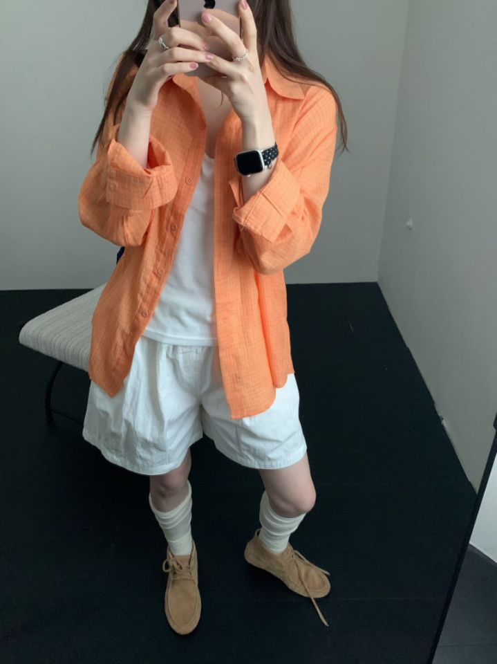 STAY HERE韓國東大門代購女裝新款26春夏休閑襯衫蕾絲衫STAY HERE襯衫/蕾絲衫圖色2