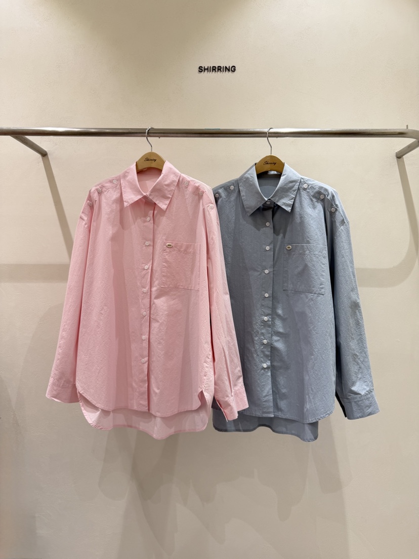 SHIRRING韓國直郵女裝新款休閑時尚推薦人氣熱賣襯衫蕾絲衫SHIRRING襯衫/蕾絲衫