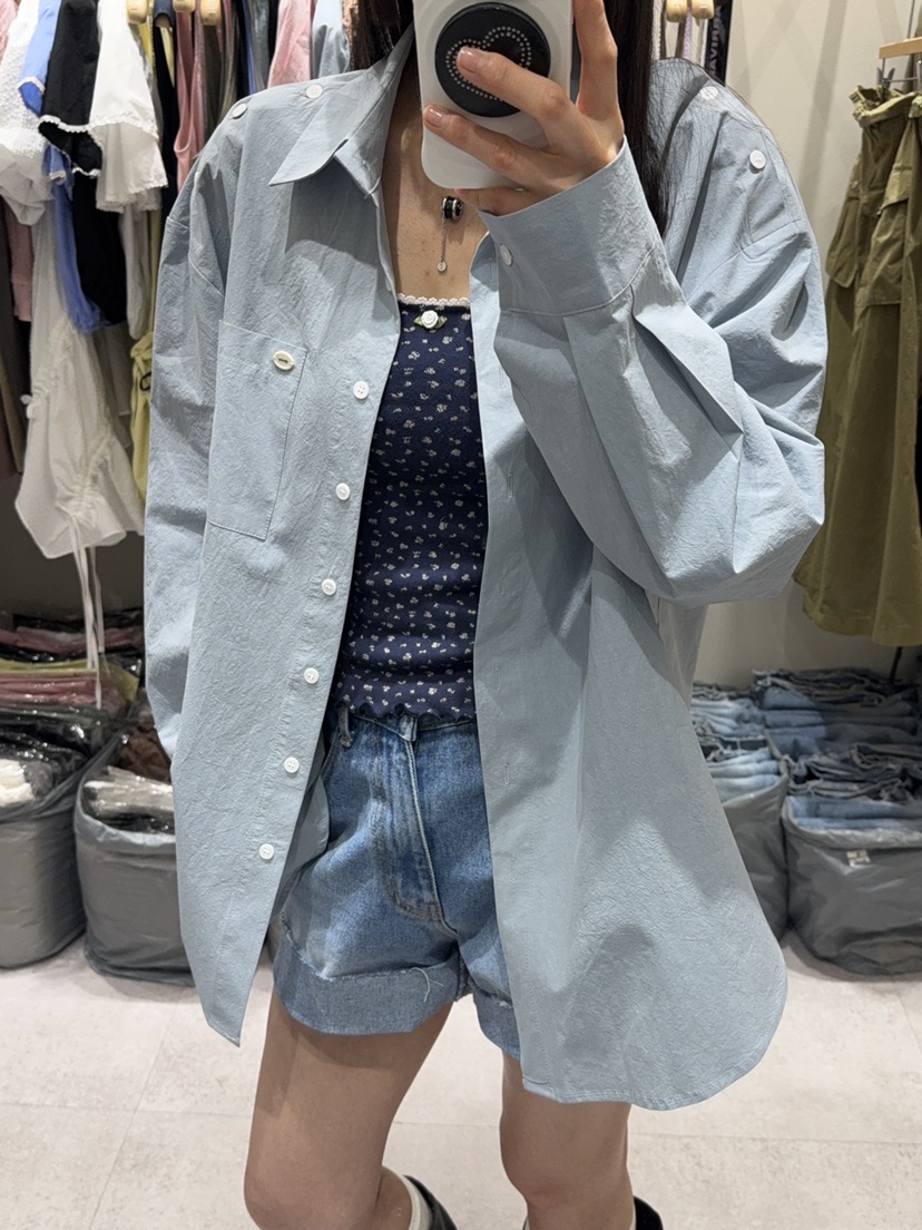 SHIRRING韓國直郵女裝新款休閑時尚推薦人氣熱賣襯衫蕾絲衫SHIRRING襯衫/蕾絲衫