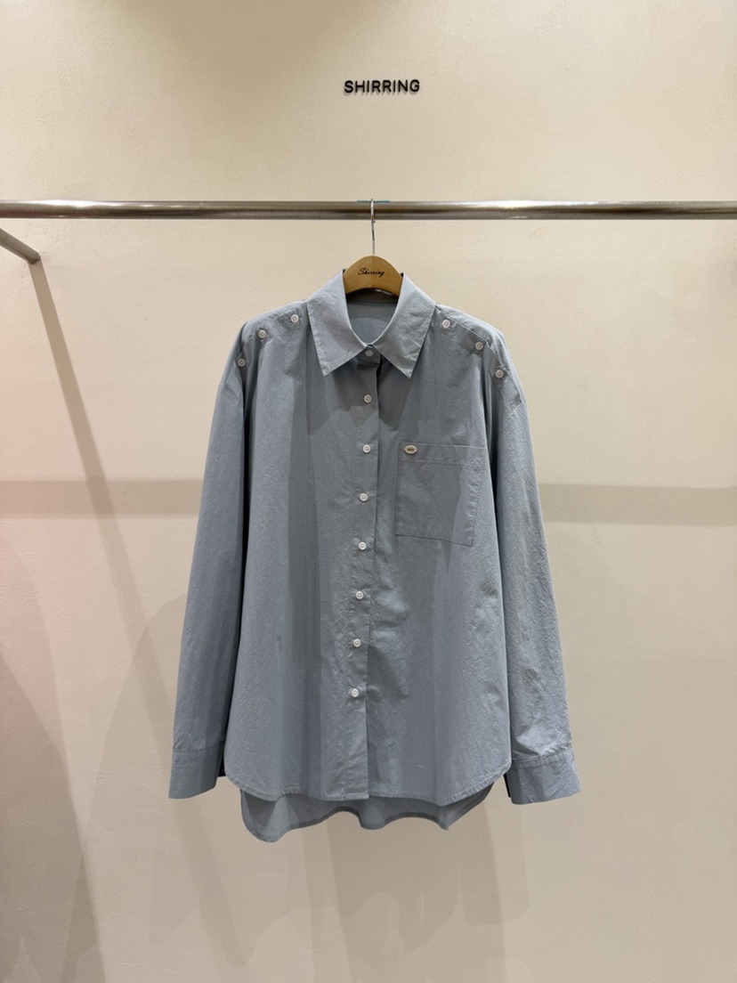 SHIRRING韓國直郵女裝新款休閑時尚推薦人氣熱賣襯衫蕾絲衫SHIRRING襯衫/蕾絲衫圖色2