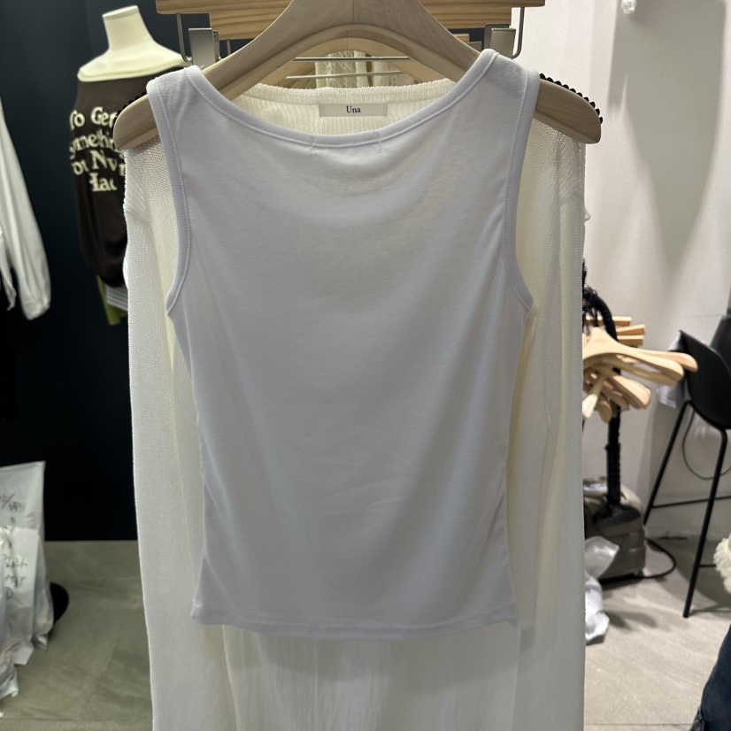UNA/THE MAY韓國代購女士新款推薦人氣職業吊帶背心刺繡THEMAY/UNA吊帶/背心