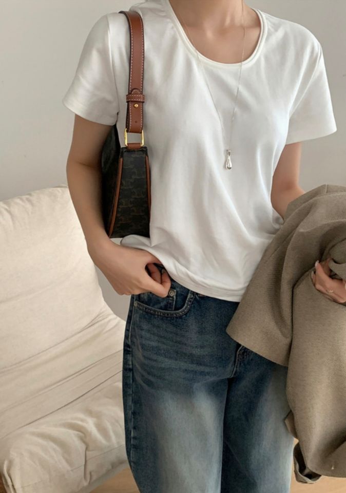 STAY HERE韓國東大門直郵女士新款時尚26春夏休閑T恤U領STAY HERET恤