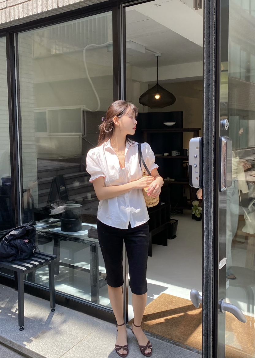 OUPPT韓國東大門直郵女裝新款26夏季時尚休閑人氣襯衫蕾絲衫OUPPT襯衫/蕾絲衫