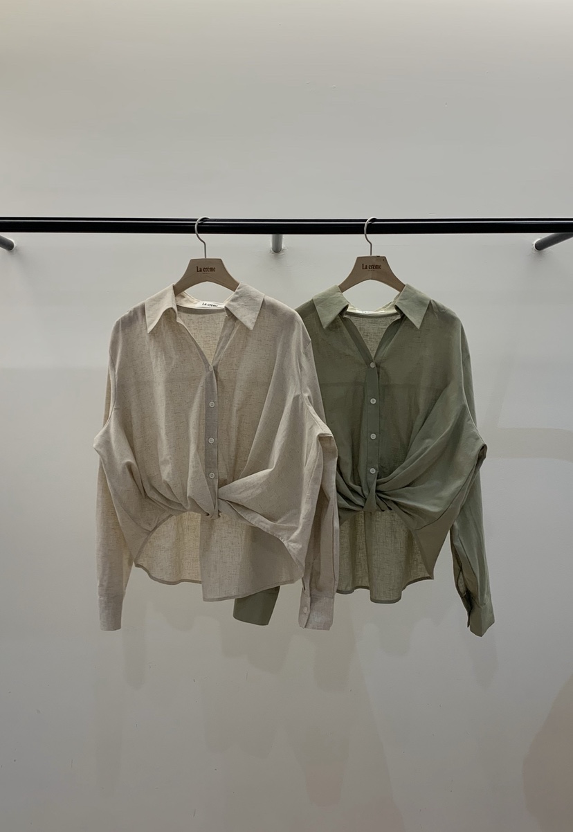 LA CREME韓國東大門代購女士新品熱賣時尚襯衫蕾絲衫亞麻LA CREME襯衫/蕾絲衫