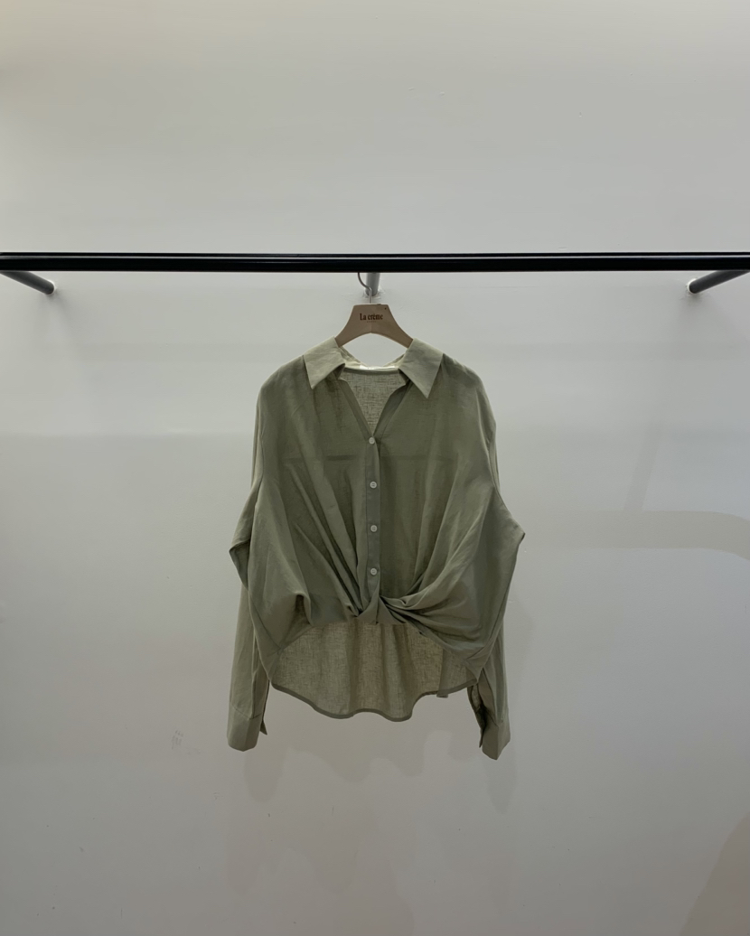 LA CREME韓國東大門代購女士新品熱賣時尚襯衫蕾絲衫亞麻LA CREME襯衫/蕾絲衫圖色1