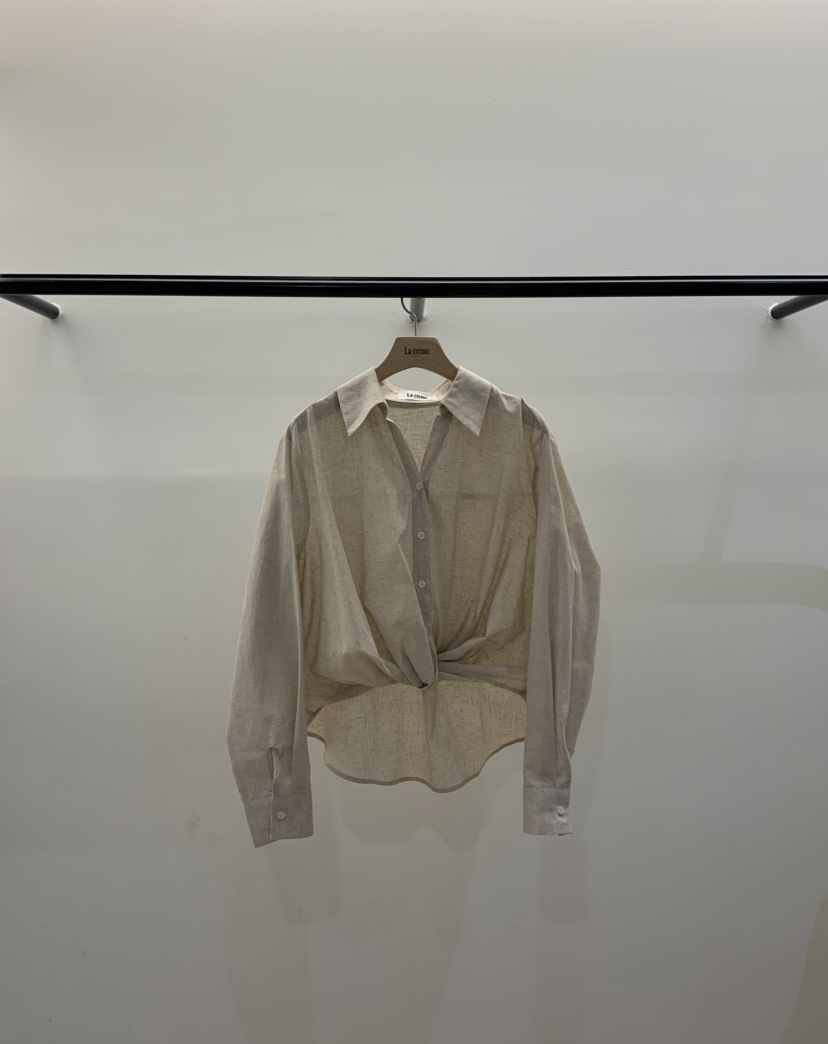 LA CREME韓國東大門代購女士新品熱賣時尚襯衫蕾絲衫亞麻LA CREME襯衫/蕾絲衫圖色2